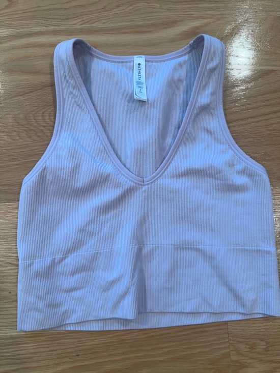 Athleta Other - Athleta Ribbed Crop Tank Top Light Pink Built In Shelf Bra Athleisure Yoga Small